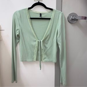 green front tie top